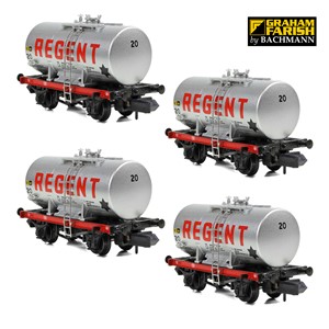 14T Class A Anchor-Mounted Tank Wagon 'Regent' Silver (FOUR PACK)